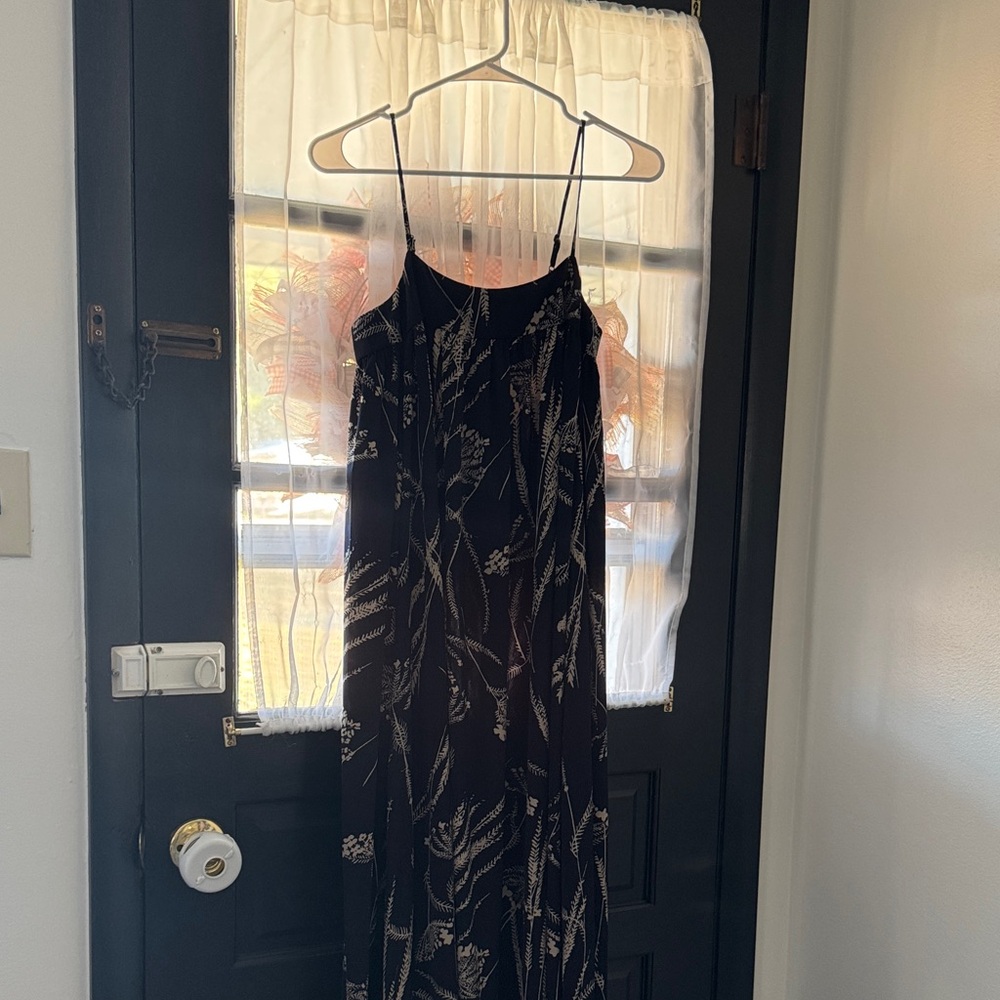 Tommy Bahama Black and Gold Leaf Maxi Dress
